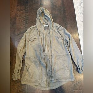 Olive green jacket with hood